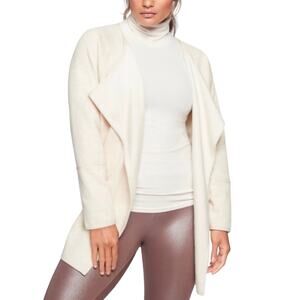 Athleta Cozy Karma Wrap Cardigan Oatmeal Open Front Fleece Lined Medium